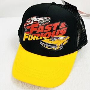 Fast & Furious Movie Trucker 2-Tone Foam Hat Cap Adjustable Snapback Black